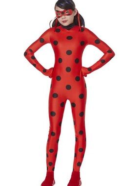 Kids Red Ladybug Polka Dot Full-Body Costume with Mask